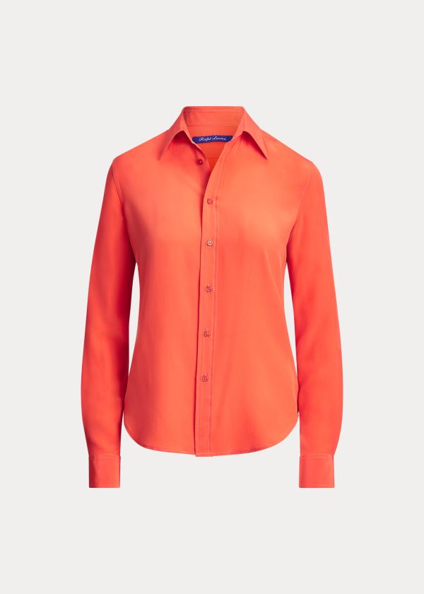 Women's Ralph Lauren Hailey Silk Shirts | 694071WJQ